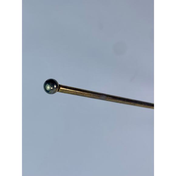 Vintage Barware Gold Tone Swizzle Stick Teak Wood Handle Mid Century Serveware - Picture 2 of 9